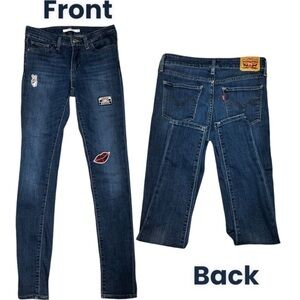 Vintage Levi 711Skinny patched jeans